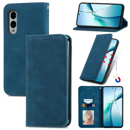 Retro Skin Feel Magnetic Flip Leather Phone Case, Compatible with Fujitsu Arrows We2 Plus / F-51E