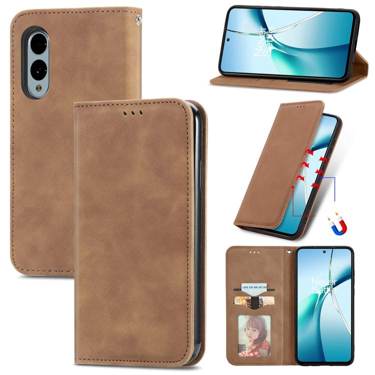 Retro Skin Feel Magnetic Flip Leather Phone Case, Compatible with Fujitsu Arrows We2 / F-52E