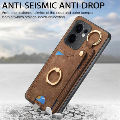 Retro Skin-feel Ring Card Bag Phone Case with Hang Loop