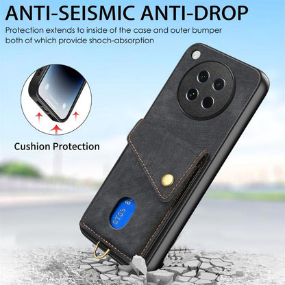 Retro Card Wallet Fold Leather Phone Case with Strap