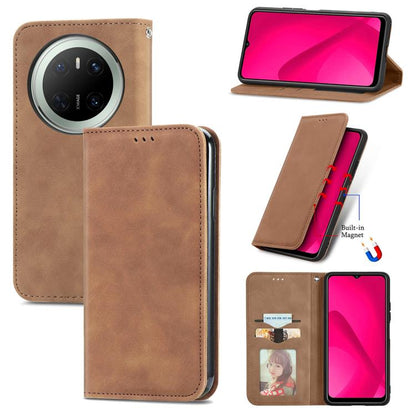 Retro Skin Feel Magnetic Flip Leather Phone Case, Compatible with Huawei Mate 70