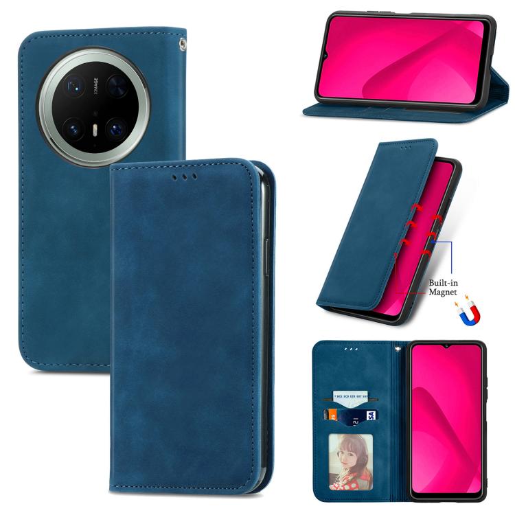 Retro Skin Feel Magnetic Flip Leather Phone Case, Compatible with Huawei Mate 70 Pro+