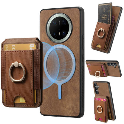 Retro Splitable Magnetic Stand Card Bag Leather Phone Case, Compatible with Huawei Mate 70