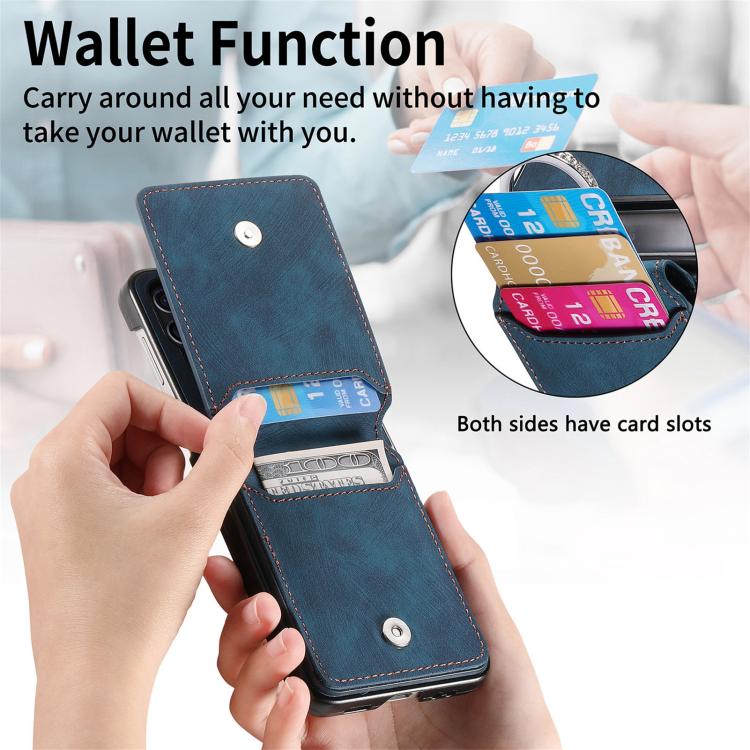 Retro Leather Ring Vertical Flip Wallet Phone Case, Compatible with Motorola Moto Razr 40