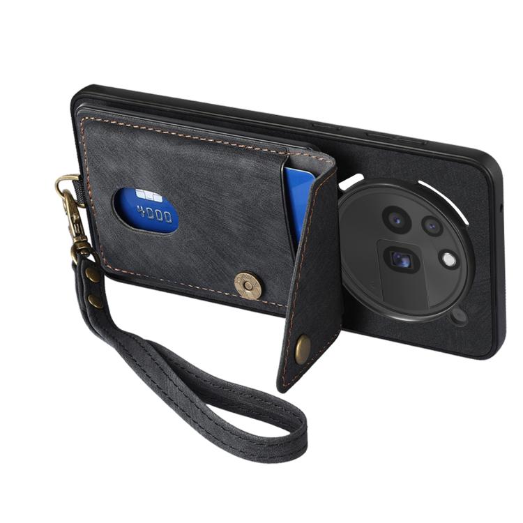 Retro Card Wallet Fold Leather Phone Case with Strap, Compatible with Nothing Phone 3a Pro