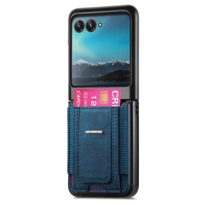 Retro Leather Fold Stand Elastic Card Bag Phone Case, Compatible with Motorola Moto Razr 40 Ultra