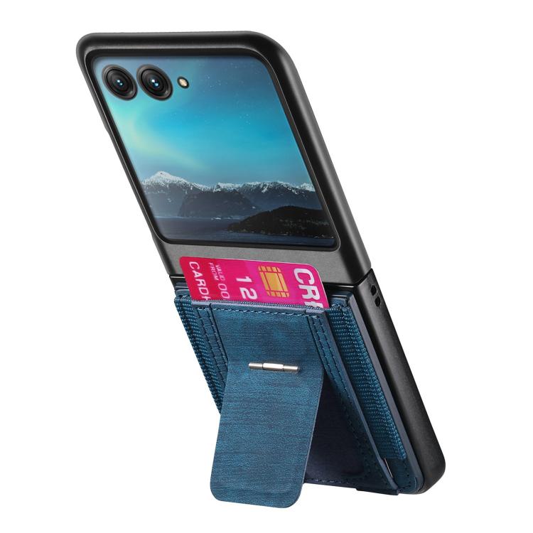 Retro Leather Fold Stand Elastic Card Bag Phone Case, Compatible with Motorola Moto Razr 40 Ultra
