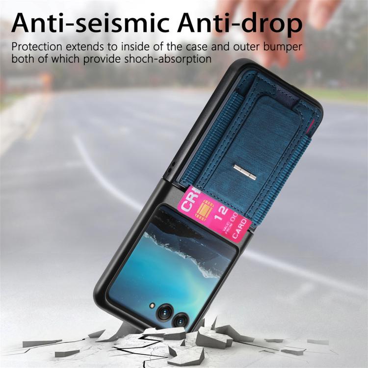 Retro Leather Fold Stand Elastic Card Bag Phone Case, Compatible with Motorola Moto Razr 40 Ultra