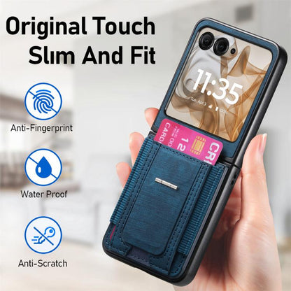 Retro Leather Fold Stand Elastic Card Bag Phone Case, Compatible with Motorola Moto Razr 50