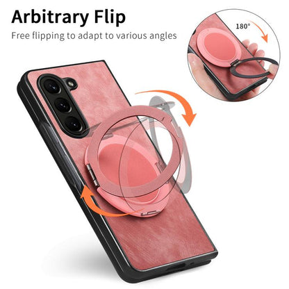 Retro Leather Rotation Round Holder Phone Case