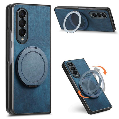 Retro Leather Rotation Round Holder Phone Case