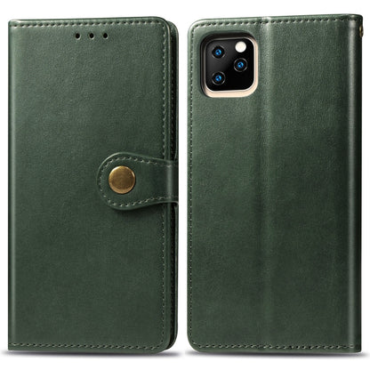 Retro Solid Color Leather Buckle Mobile Phone Protection Leather Case with Photo Frame & Card Slot & Wallet & Bracket Function for  iPhone XIR（2019）