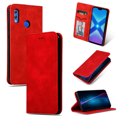 Retro Skin Feel Business Magnetic Horizontal Flip Leather Case for Huawei Honor 8X
