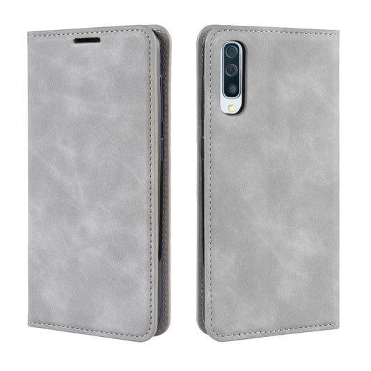 Retro-skin Business Magnetic Suction Leather Case with Purse-Bracket-Chuck Compatible with Galaxy A50, Compatible with Galaxy A50