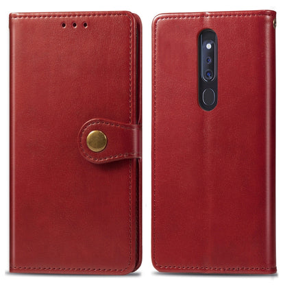 Retro Solid Color Leather Buckle Mobile Phone Protection Leather Case with Lanyard & Photo Frame & Card Slot & Wallet & Bracket Function for OPPO F11 Pro / A9X