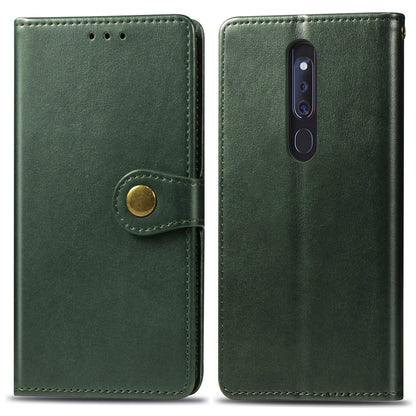 Retro Solid Color Leather Buckle Mobile Phone Protection Leather Case with Lanyard & Photo Frame & Card Slot & Wallet & Bracket Function for OPPO F11 Pro / A9X