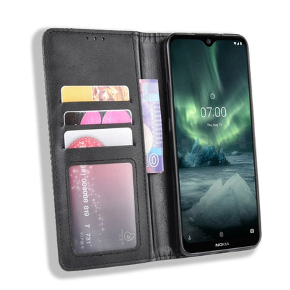 For Nokia 7.2 / Nokia 6.2 Magnetic Buckle Retro Crazy Horse Texture Horizontal Flip Leather Case , with Holder & Card Slots & Photo Frame