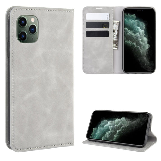 For iPhone 11 Pro Max   Retro-skin Business Magnetic Suction Leather Case with Purse-Bracket-Chuck
