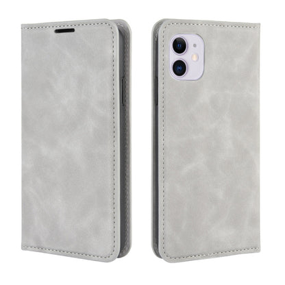 For iPhone 11   Retro-skin Business Magnetic Suction Leather Case with Purse-Bracket-Chuck