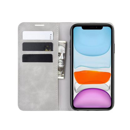 For iPhone 11   Retro-skin Business Magnetic Suction Leather Case with Purse-Bracket-Chuck