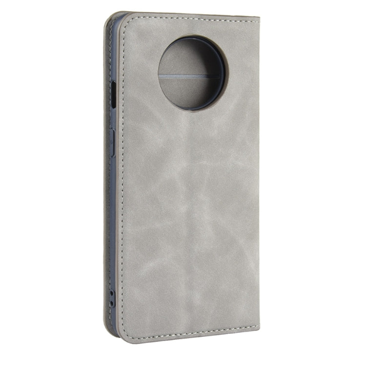 For OnePlus 7T Retro-skin Business Magnetic Suction Leather Case with Purse-Bracket-Chuck