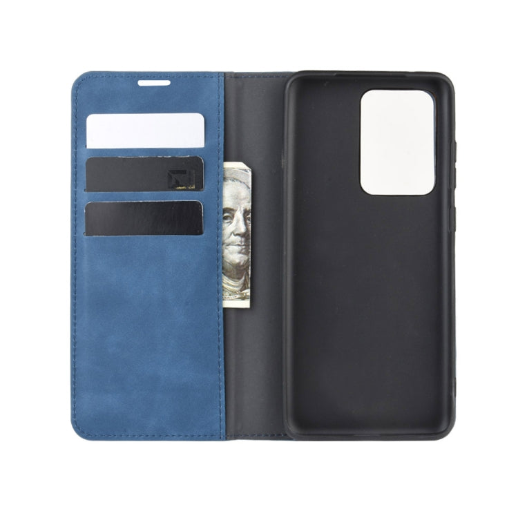 For Galaxy S11 Plus Retro-skin Business Magnetic Suction Leather Case with Holder & Card Slots & Wallet