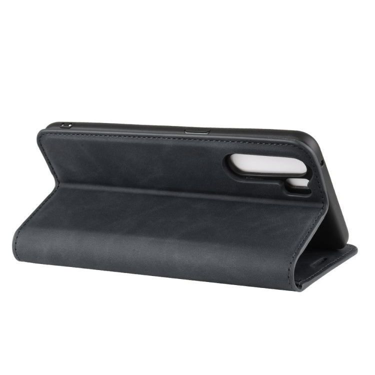 For OPPO A91 Retro-skin Business Magnetic Suction Horizontal Flip PU Leather Case with Holder & Card Slots & Wallet