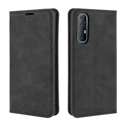 For Oppo Reno3 Pro Retro-skin Business Magnetic Suction Leather Case with Holder & Card Slots & Wallet