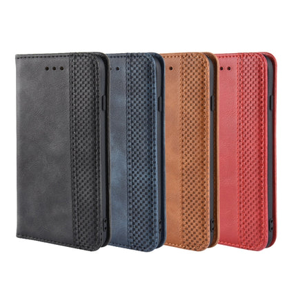 For iPhone SE (2020) Magnetic Buckle Retro Crazy Horse Texture Horizontal Flip Leather Case  , with Holder & Card Slots & Photo Frame