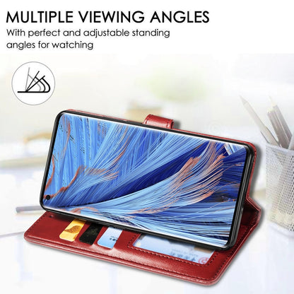 For OPPO Find X2 Retro Solid Color Leather Buckle Phone Case with Lanyard & Photo Frame & Card Slot & Wallet & Stand Function