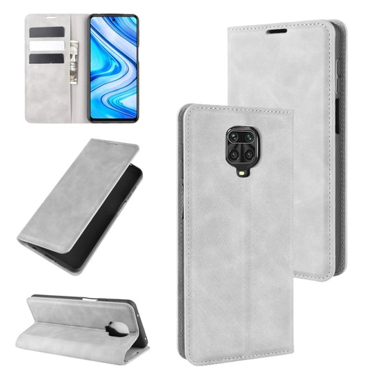 For Xiaomi Redmi Note 9 Pro Retro-skin Business Magnetic Suction Leather Case with Holder & Card Slots & Wallet