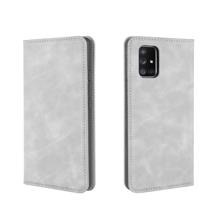 For Galaxy A71 5G Retro-skin Business Magnetic Suction Leather Case with Holder & Card Slots & Wallet