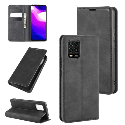 For Xiaomi Mi Note 10 Lite 5g Retro-skin Business Magnetic Suction Leather Case with Holder & Card Slots & Wallet