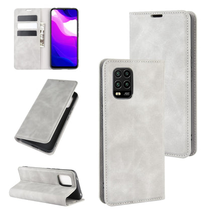 For Xiaomi Mi Note 10 Lite 5g Retro-skin Business Magnetic Suction Leather Case with Holder & Card Slots & Wallet