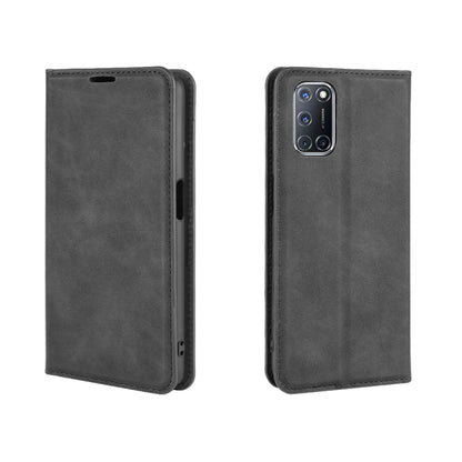 For OPPO A72 Retro-skin Business Magnetic Suction Leather Case with Holder & Card Slots & Wallet