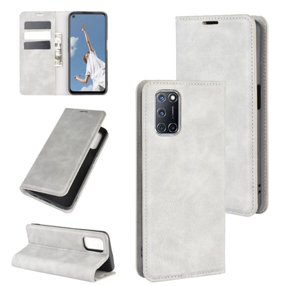 For OPPO A72 Retro-skin Business Magnetic Suction Leather Case with Holder & Card Slots & Wallet