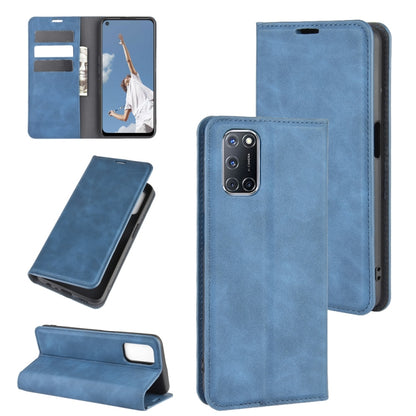 For OPPO A72 Retro-skin Business Magnetic Suction Leather Case with Holder & Card Slots & Wallet