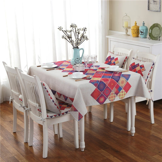 Retro Pattern Linen Table Cloth Compatible with Dinner Home Decor Dustproof Table Cover, 130x180cm