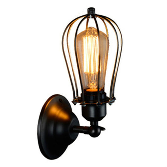 Retro Double Head Grapefruit Wrought Iron Antique Restaurant Corridor Aisle LED Wall Lamp, with Edison Tungsten Wire 40W