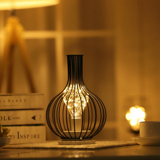 Retro Classic Iron Art LED Table Lamp Reading Lamp Night Light Bedroom Lamp Desk Lighting Home Decoration, Wake up Bottle