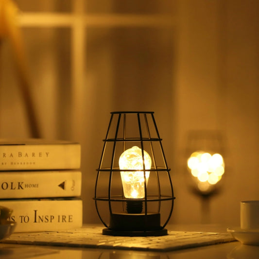 Retro Classic Iron Art LED Table Lamp Reading Lamp Night Light Bedroom Lamp Desk Lighting Home Decoration, Separate Jug