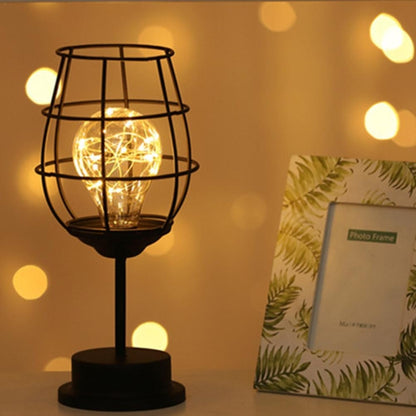 Retro Classic Iron Art LED Table Lamp Reading Lamp Night Light Bedroom Lamp Desk Lighting Home Decoration, Separate Jug