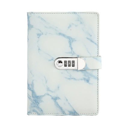 A5 Marble Texture Retro Password Lock Notebook Multifunctional Student Handbook Notepad
