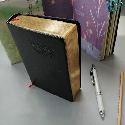 Ultra-Thick Retro Simple Lmitation Leather Thick Horizontal Blank Notebook, Specifications:Large Gold Rim Horizontal Line, Small Gold Rim Blank