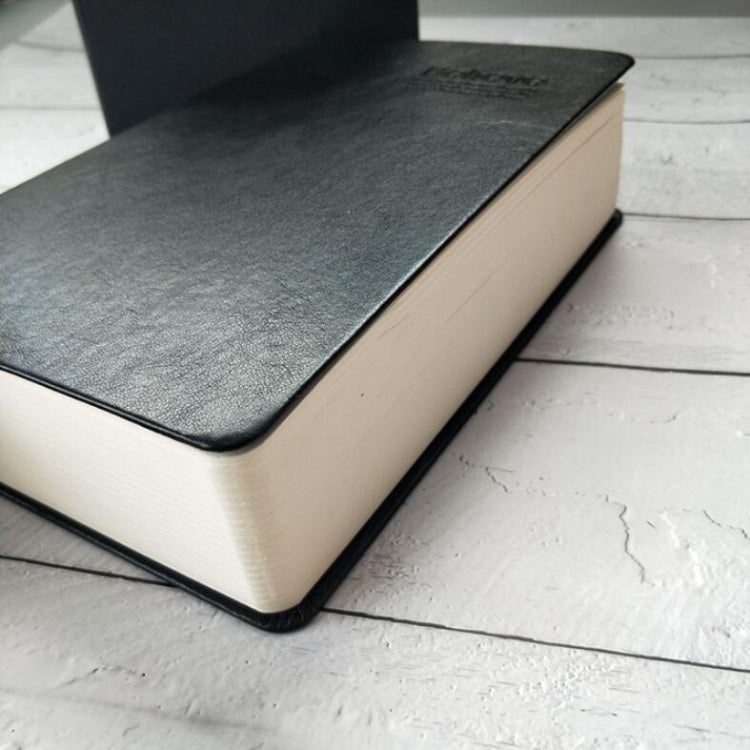 Ultra-Thick Retro Simple Lmitation Leather Thick Horizontal Blank Notebook, Specifications:Large Gold Rim Horizontal Line, Small White Rim Blank