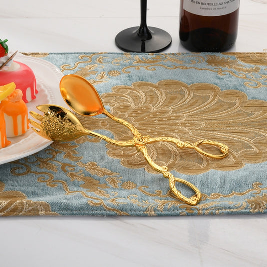 Retro Zinc Alloy Cutlery Cake Fruit Dessert Salad Clip, Cake Fruit Round Head Gold Clip
