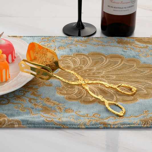 Retro Zinc Alloy Cutlery Cake Fruit Dessert Salad Clip, Cake Fruit Square Head Gold Clip