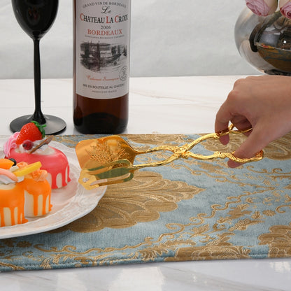 Retro Zinc Alloy Cutlery Cake Fruit Dessert Salad Clip, Cake Fruit Square Head Gold Clip