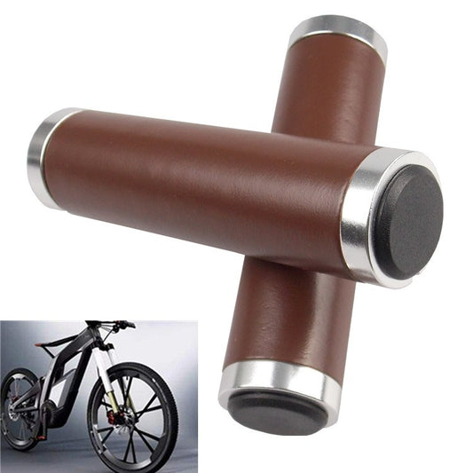 Retro Bicycle Leather Grip Cover Mountain Bike Comcompatible withtable Cowhide Grip Cover, HG005 Ordinary