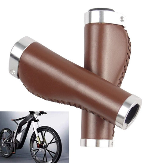 Retro Bicycle Leather Grip Cover Mountain Bike Comcompatible withtable Cowhide Grip Cover, HG006 Comcompatible withtable